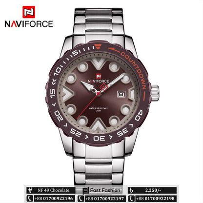 Original NAVIFORCE Stylish Waterproof Quartz Watch for Men | NF 49