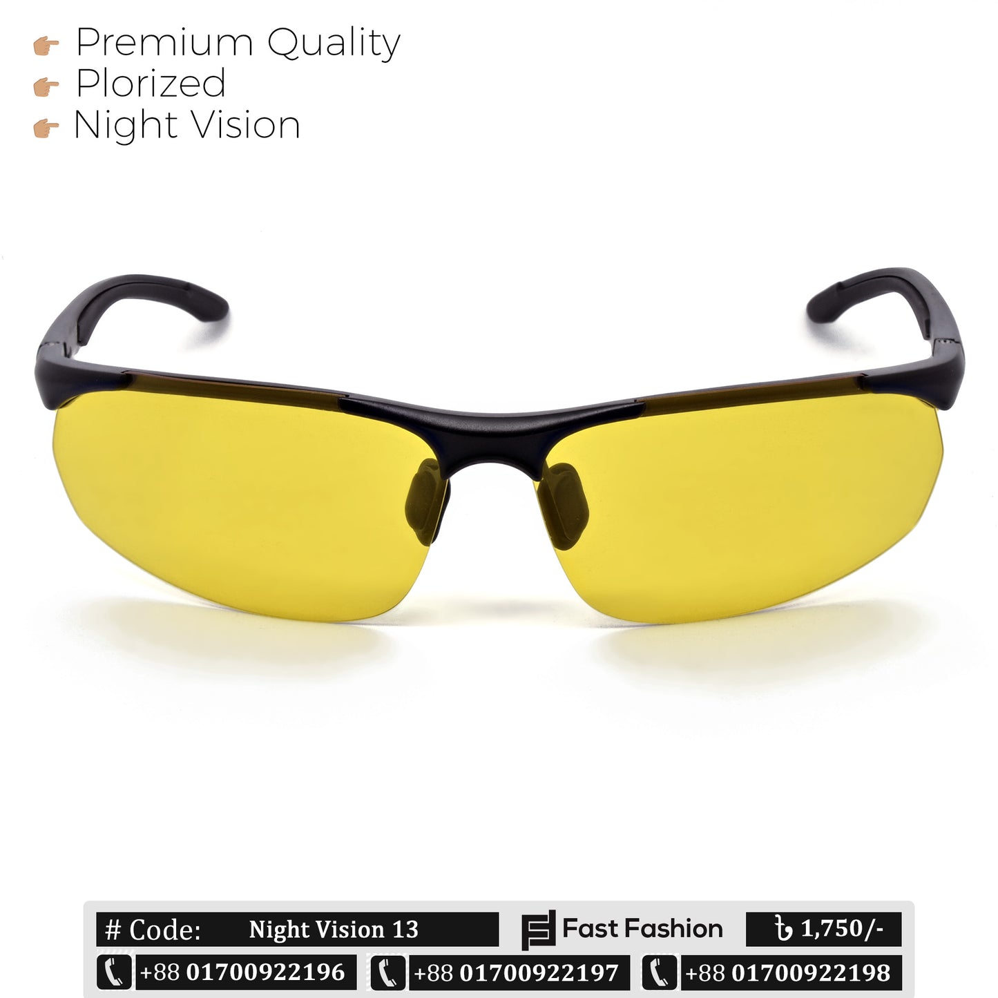 Premium Quality Polish Style Night Vision Sunglass for Men | Night Vision 13