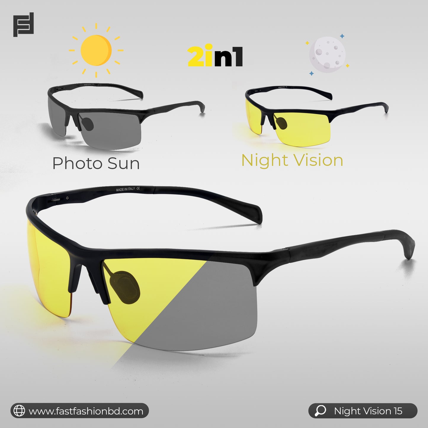 2in1 Sunglass Night Vision and Photo Sun - Night Vision 15