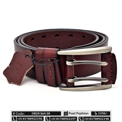 Premium Quality Double Pin Original Leather Belt - Imported from China - ORGN Belt 08
