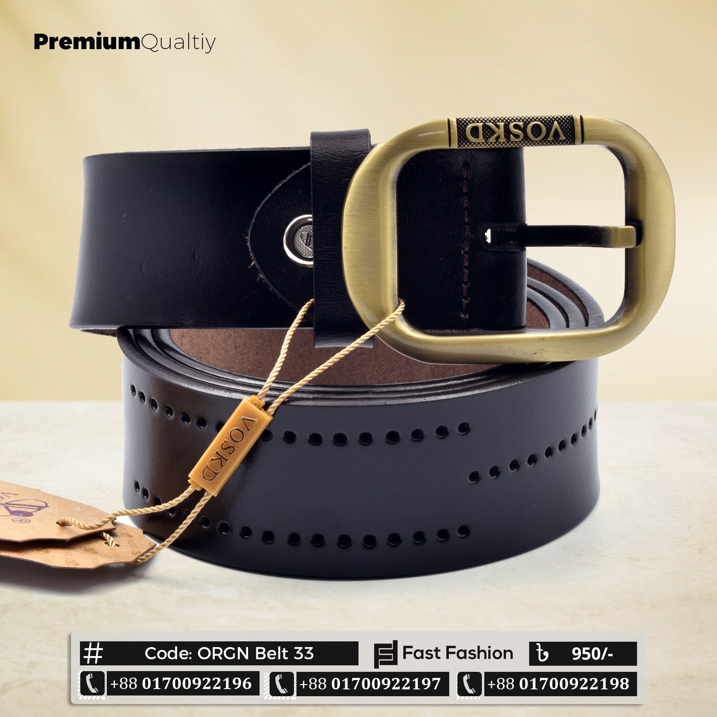 Stylish Premium Quality Original Leather Belt - ORGN Belt 33