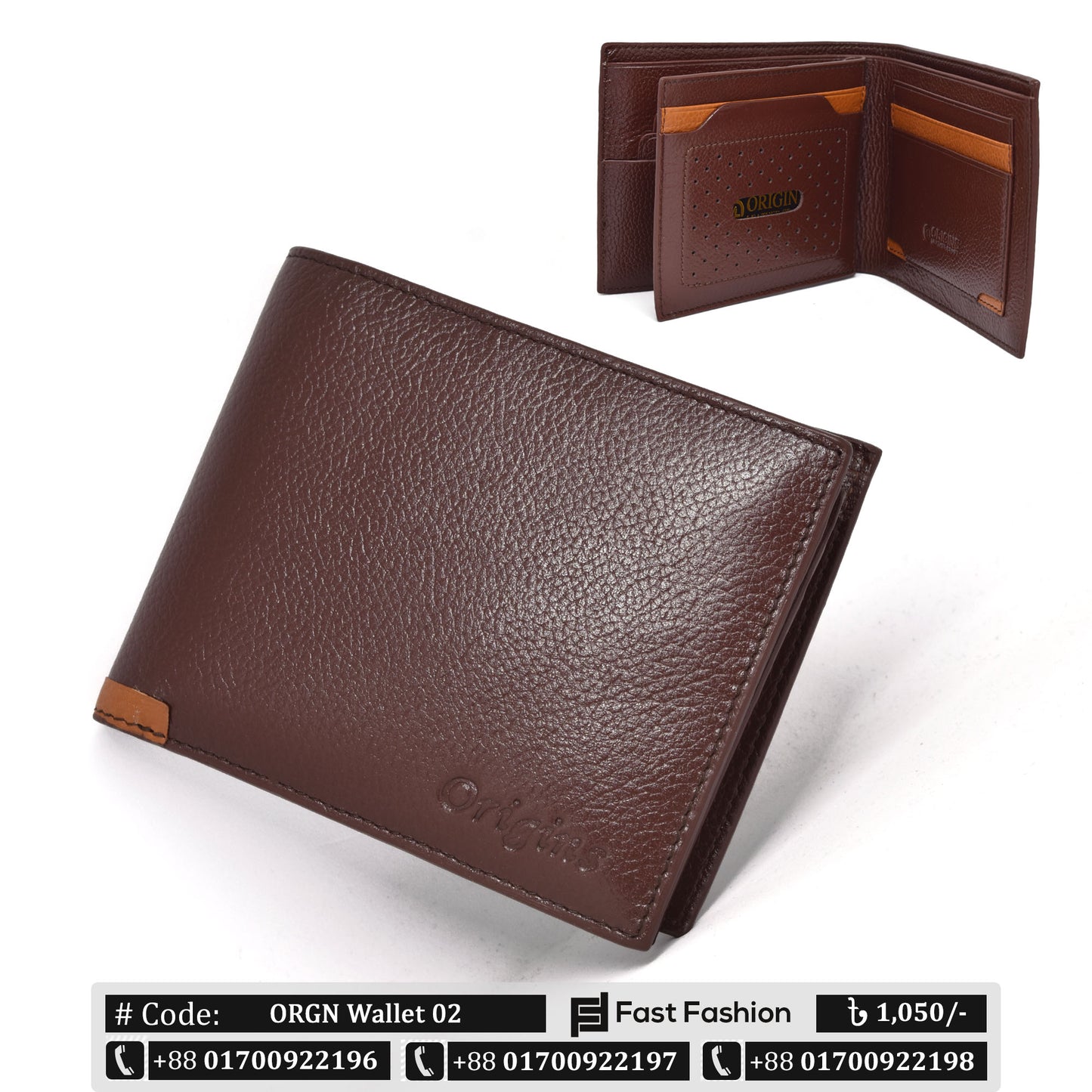 3 Part Pocket Size Premium Quality Leather Wallet for Men | ORGN Wallet 02