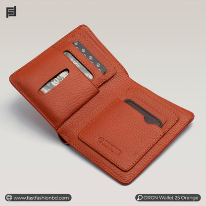 Premium Quality Leather Wallet for Men | ORGN Wallet 25 Orange