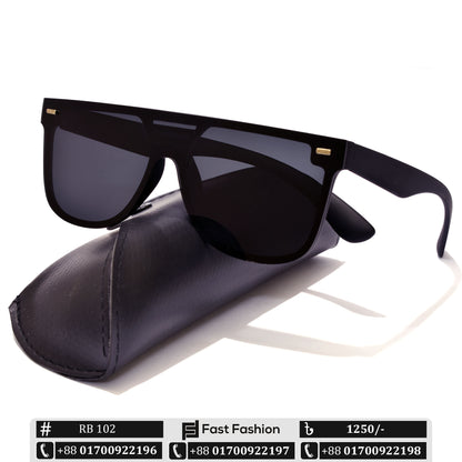 Stylish Royal Black Wayfarer Sunglass for Men | RB 102