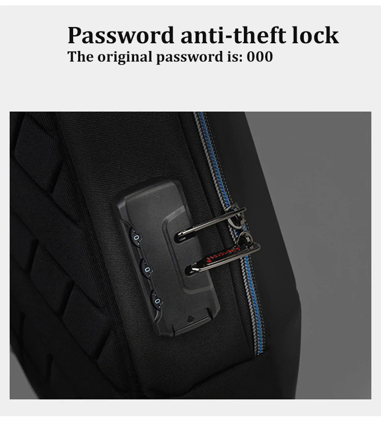 Anti-theft lock Chest-Bag - Side Bag - USB charging travel Shoulder Waterproof Crossbody Bag - KN Bag 01