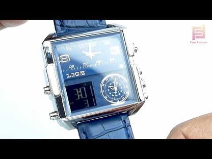 Original Lige Three Times Unique Style LED Water Proof Digital Watch Lige 02