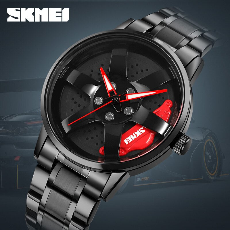 Original SKMEI Car Wheel Stainless Steel Waterproof Watch - SKMEI 52